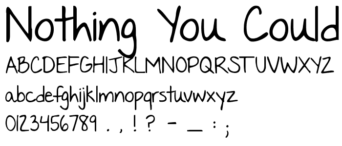 Nothing You Could Say font